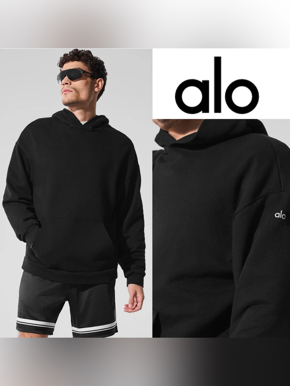 ALO YOGA Chill Hoodie Soft French Terry in Black size Small